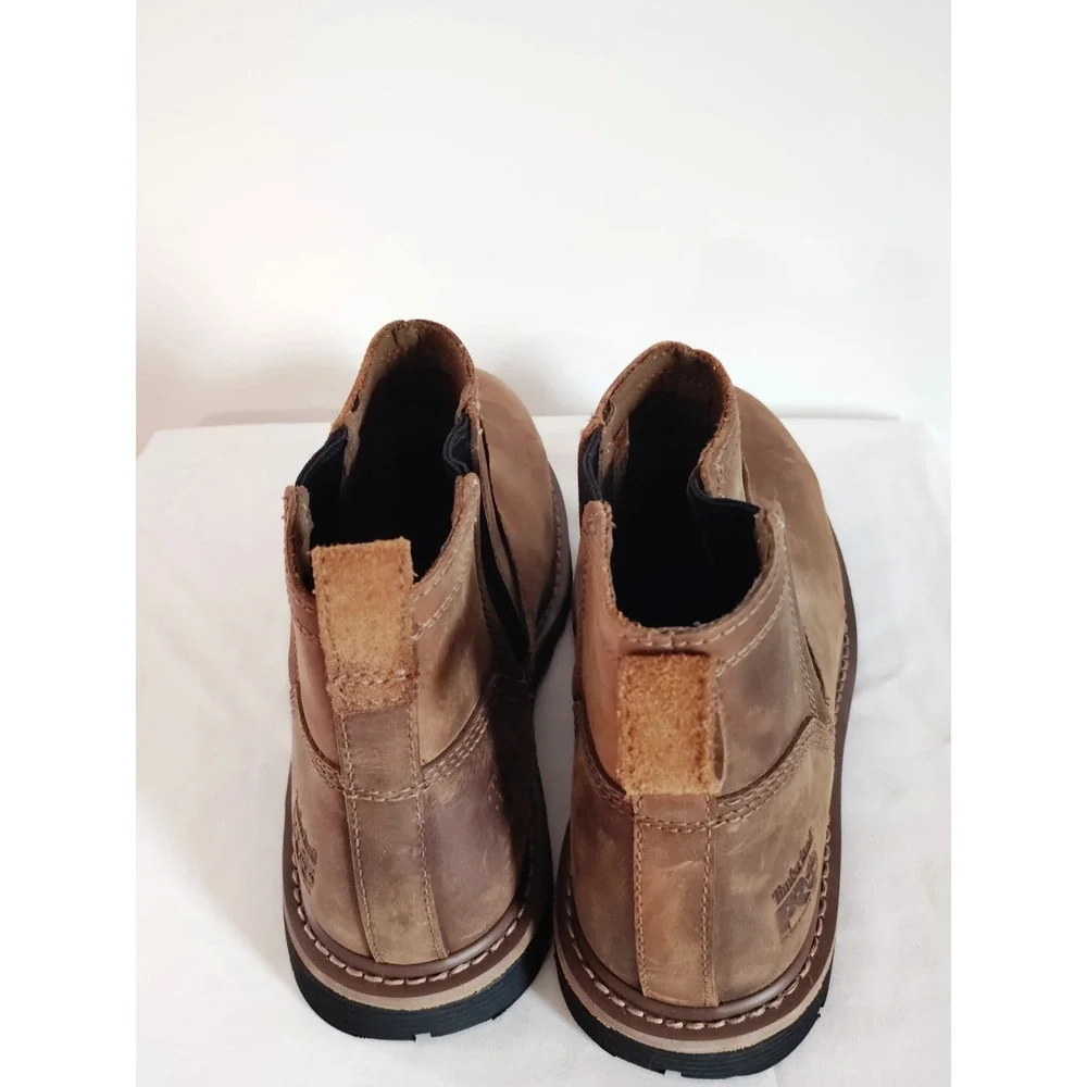 Timberland PRO Millworks Brown Leather Composite Toe Chelsea Work Boots Men 9